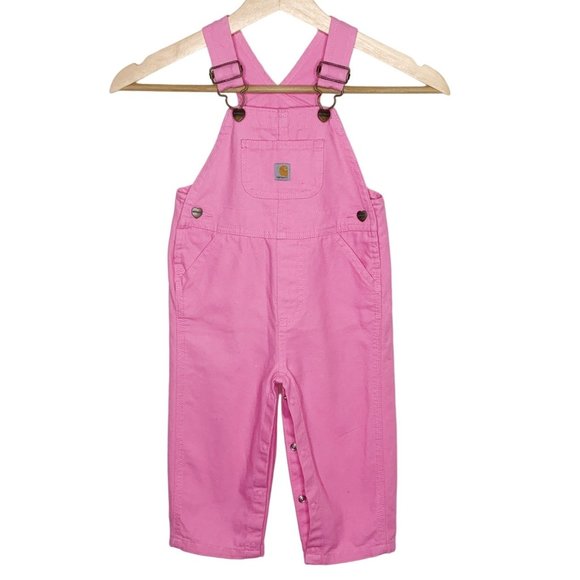 Carhartt Bottoms Carhartt Baby Girl Barbie Pink Denim Overalls Size